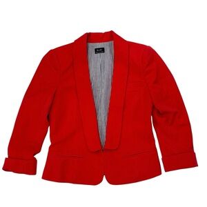 Bardot Womens Tuxedo Collar One-Button Blazer  Coral Summer Jacket
